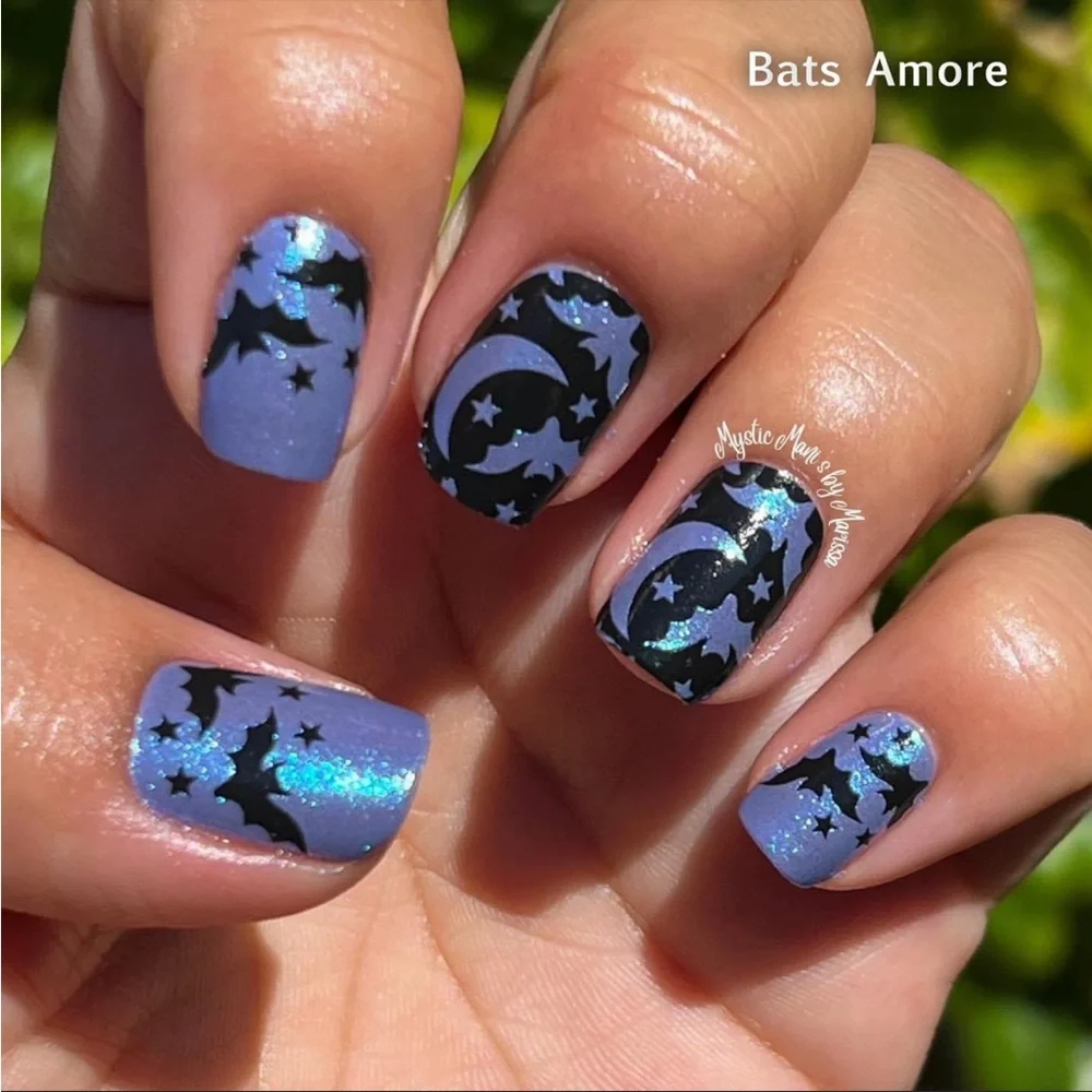 *Retired* Color Street: Bat’s Amore | Halloween Blue Purple Black Stars Fall - Picture 2 of 13